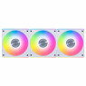 Lian-Li UNI FAN CL Wireless Reverse Case Fan, 120mm Fan Size, 2100 RPM Fan Speed, 72.73 CFM Fan Airflow, FDB Bearing Type, PBT / PC / Aluminum Materials, Pack of 3, White | 12RCL1W3W